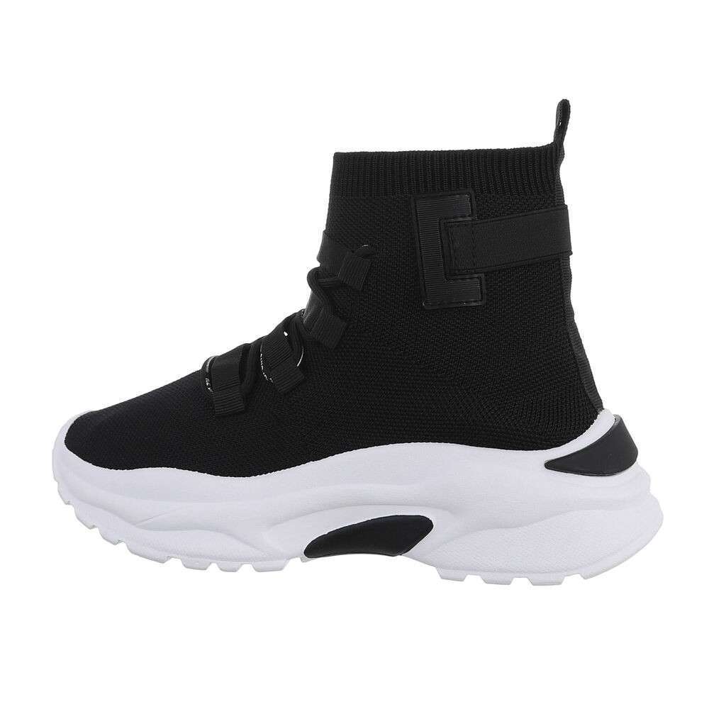 Sneakers inalti- alb-negru dama