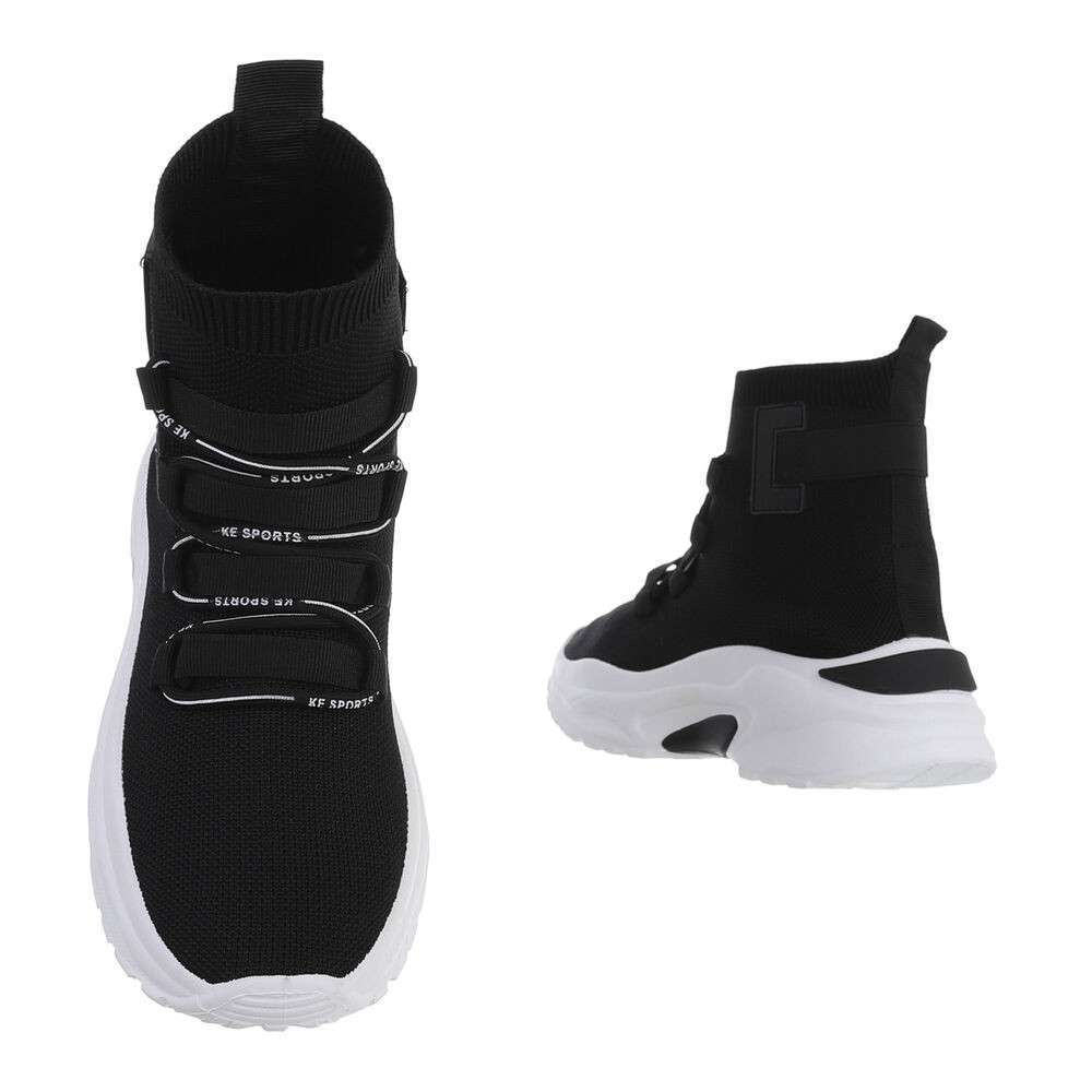 Sneakers inalti- alb-negru dama