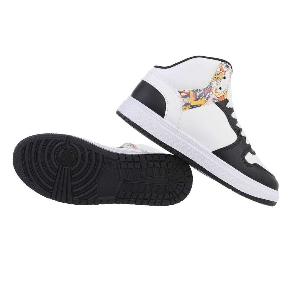 Sneakers inalti- alb-negru dama