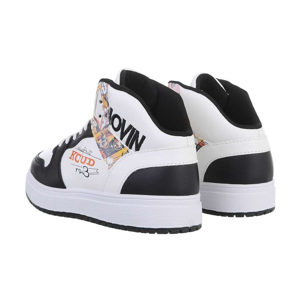Sneakers inalti- alb-negru dama