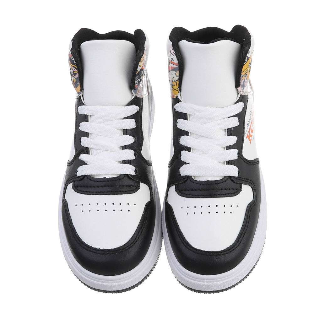 Sneakers inalti- alb-negru dama