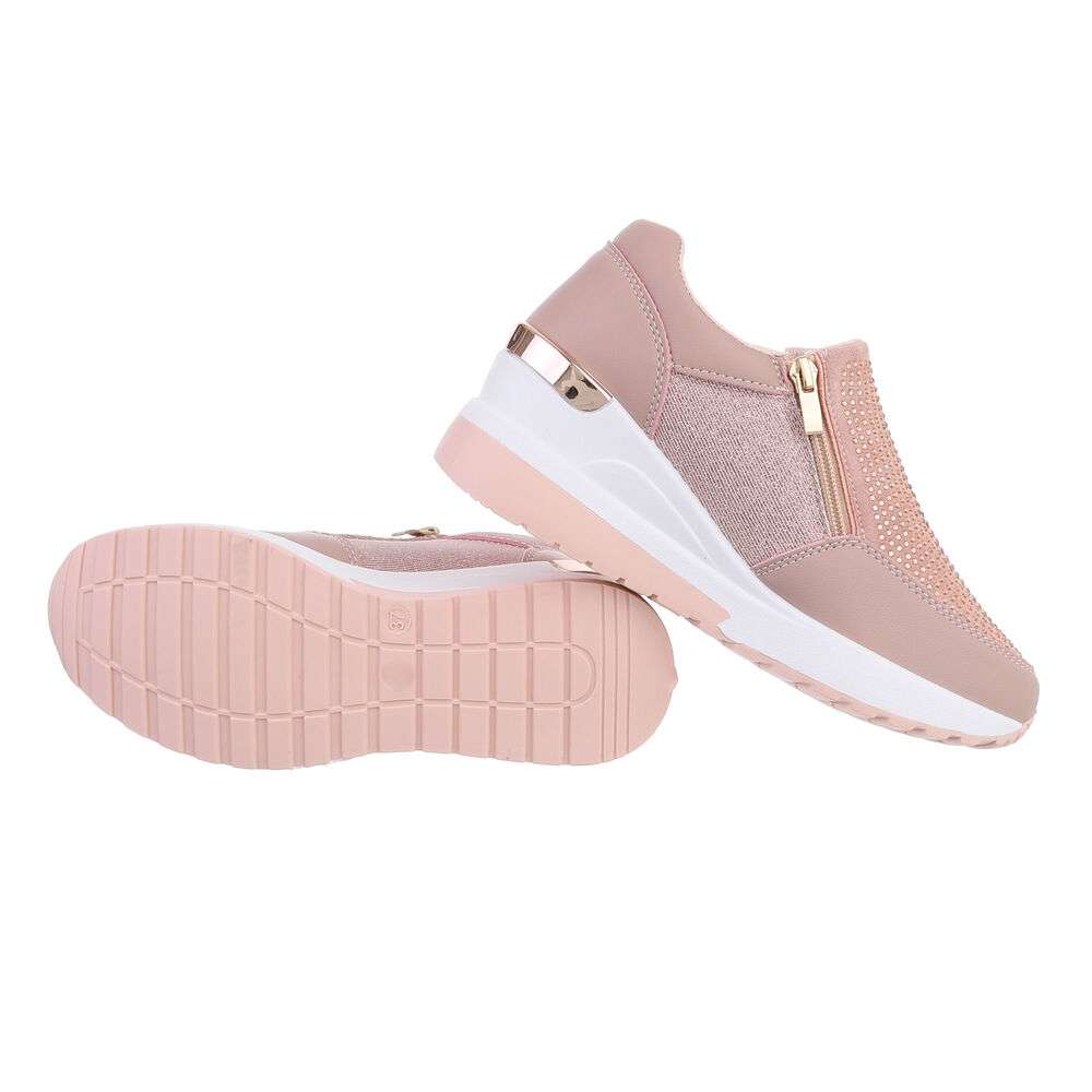 Sneakers cu platforma - culoarea sampaniei dama