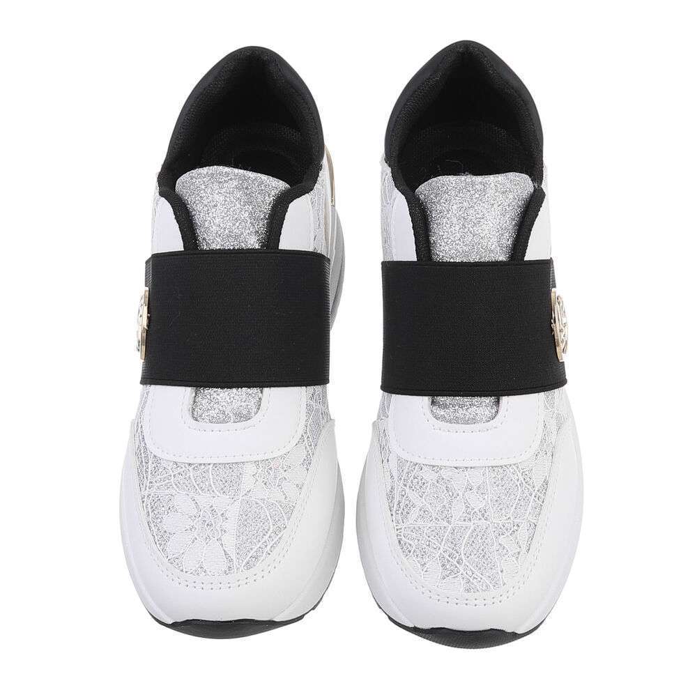 Sneakers cu platforma - alb dama