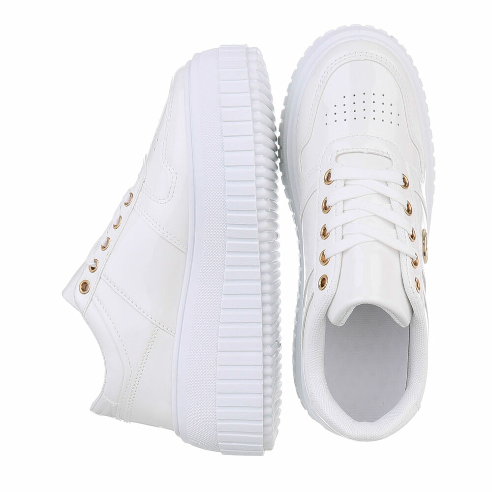 Sneakers cu talpa groasa - alb dama