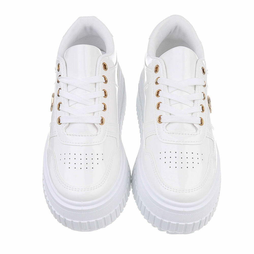 Sneakers cu talpa groasa - alb dama