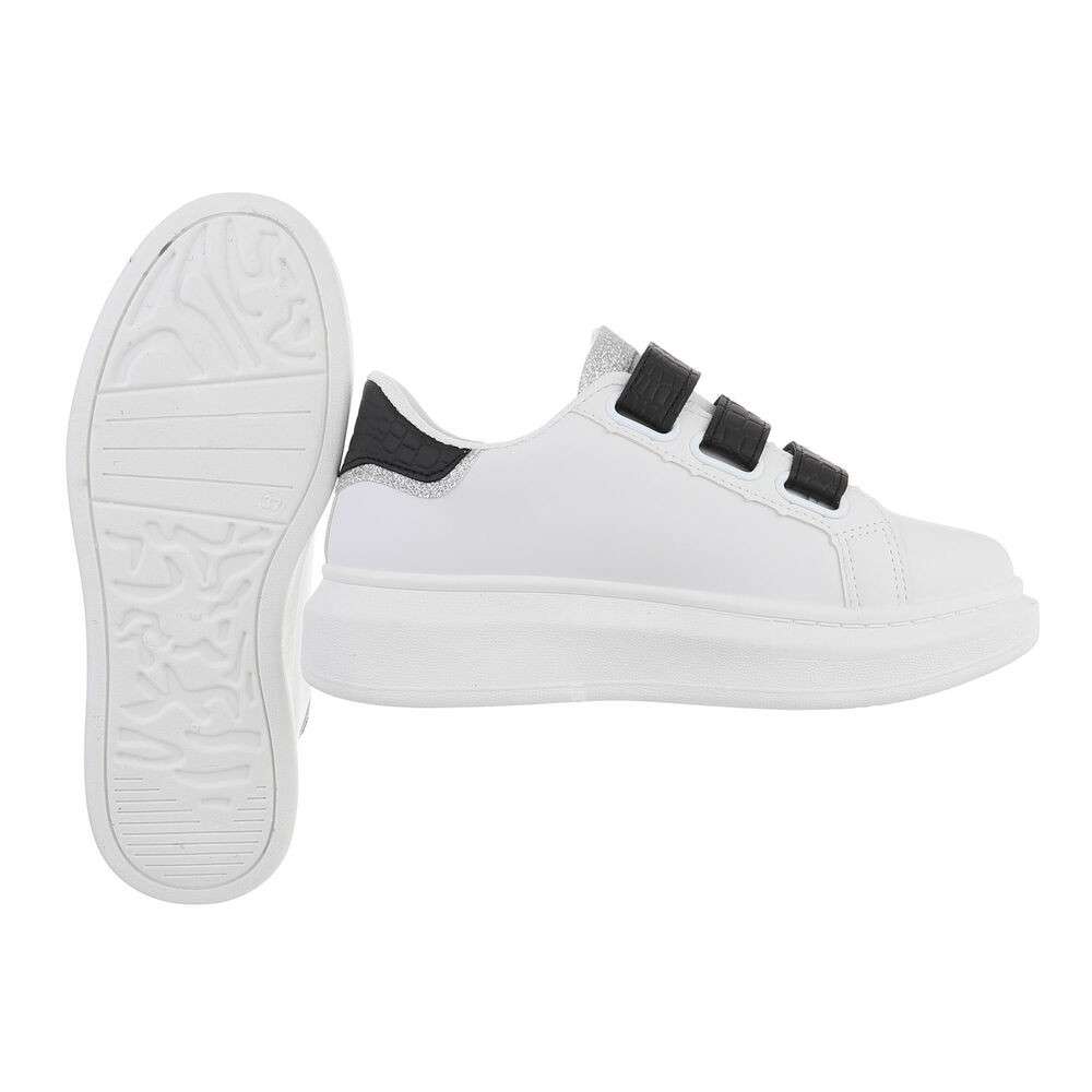 Sneakers cu talpa groasa - alb negru dama