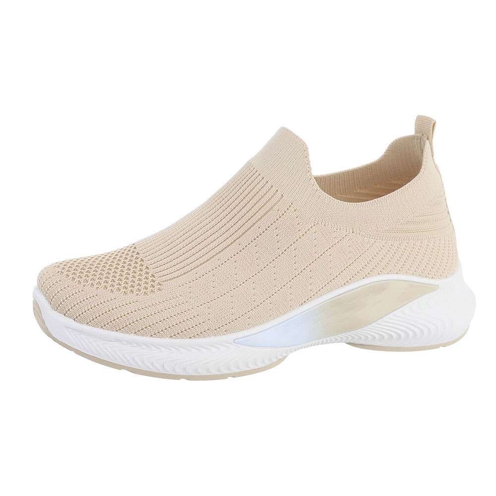 Pantofi sport fara siret - bej dama