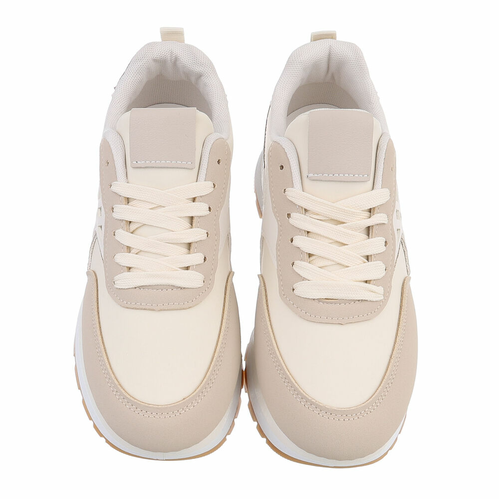 Sneakers cu talpa groasa - bej dama