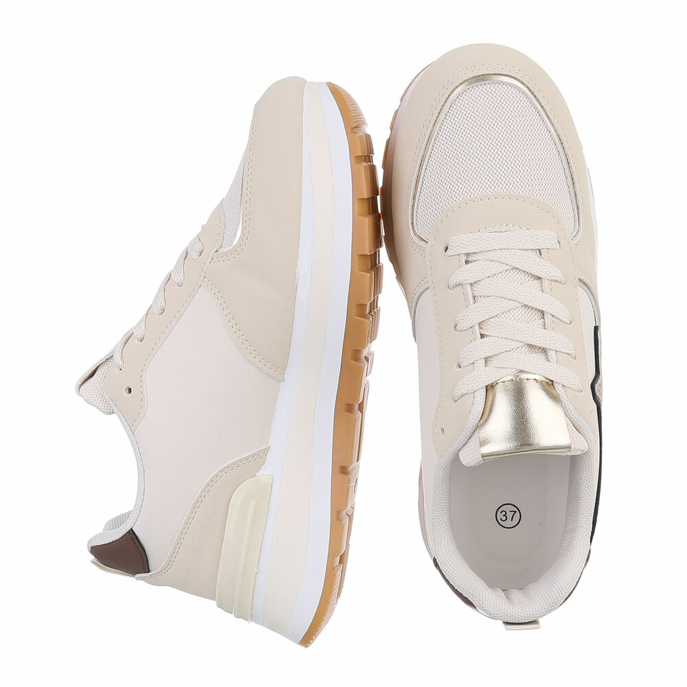 Sneakers cu talpa groasa - bej dama