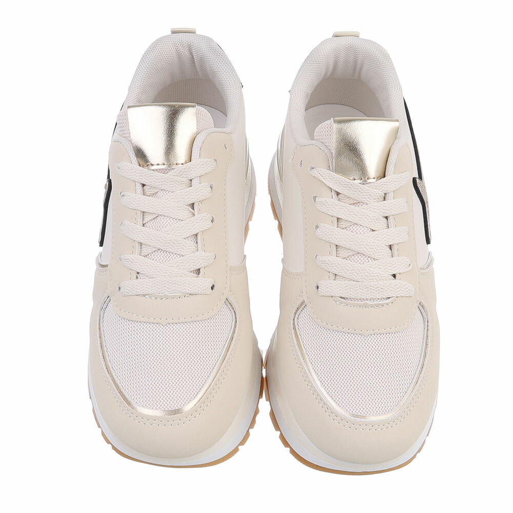 Sneakers cu talpa groasa - bej dama