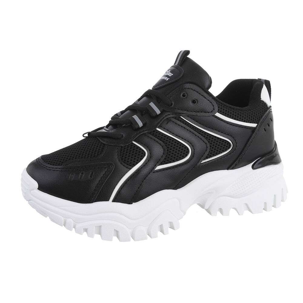 Sneakers talpa groasa - negru dama