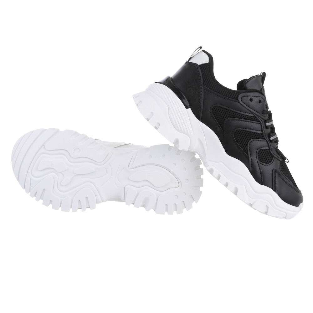 Sneakers talpa groasa - negru dama