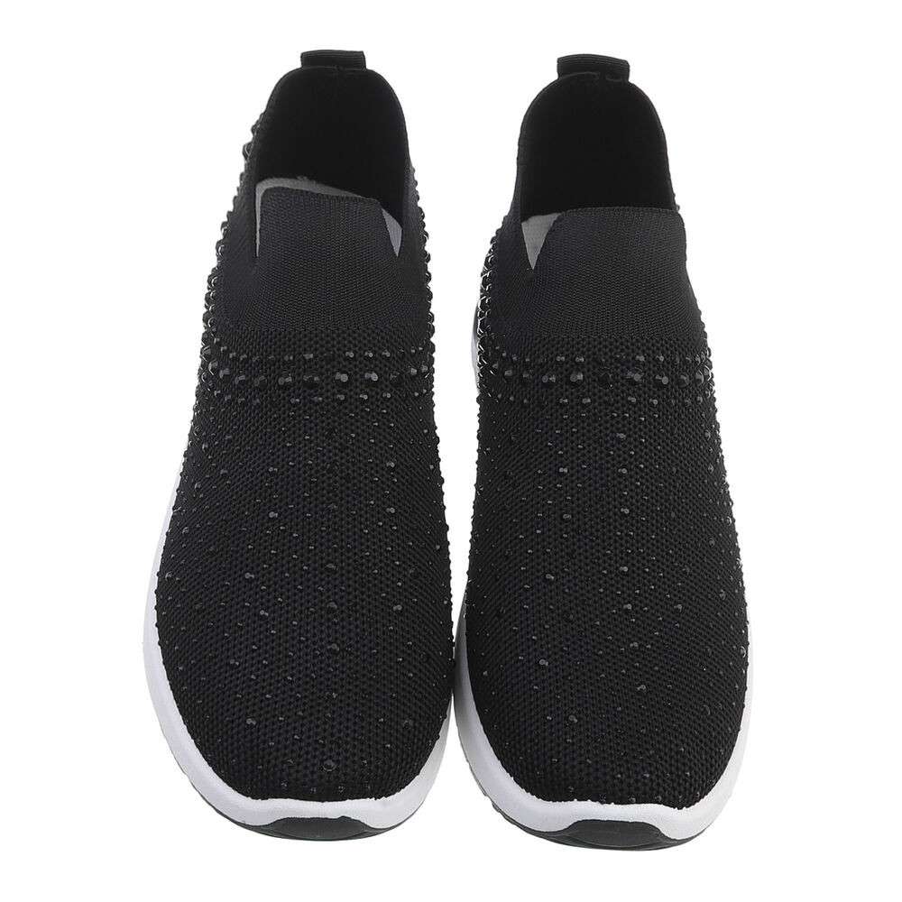 Sneakers cu strasuri - negru dama