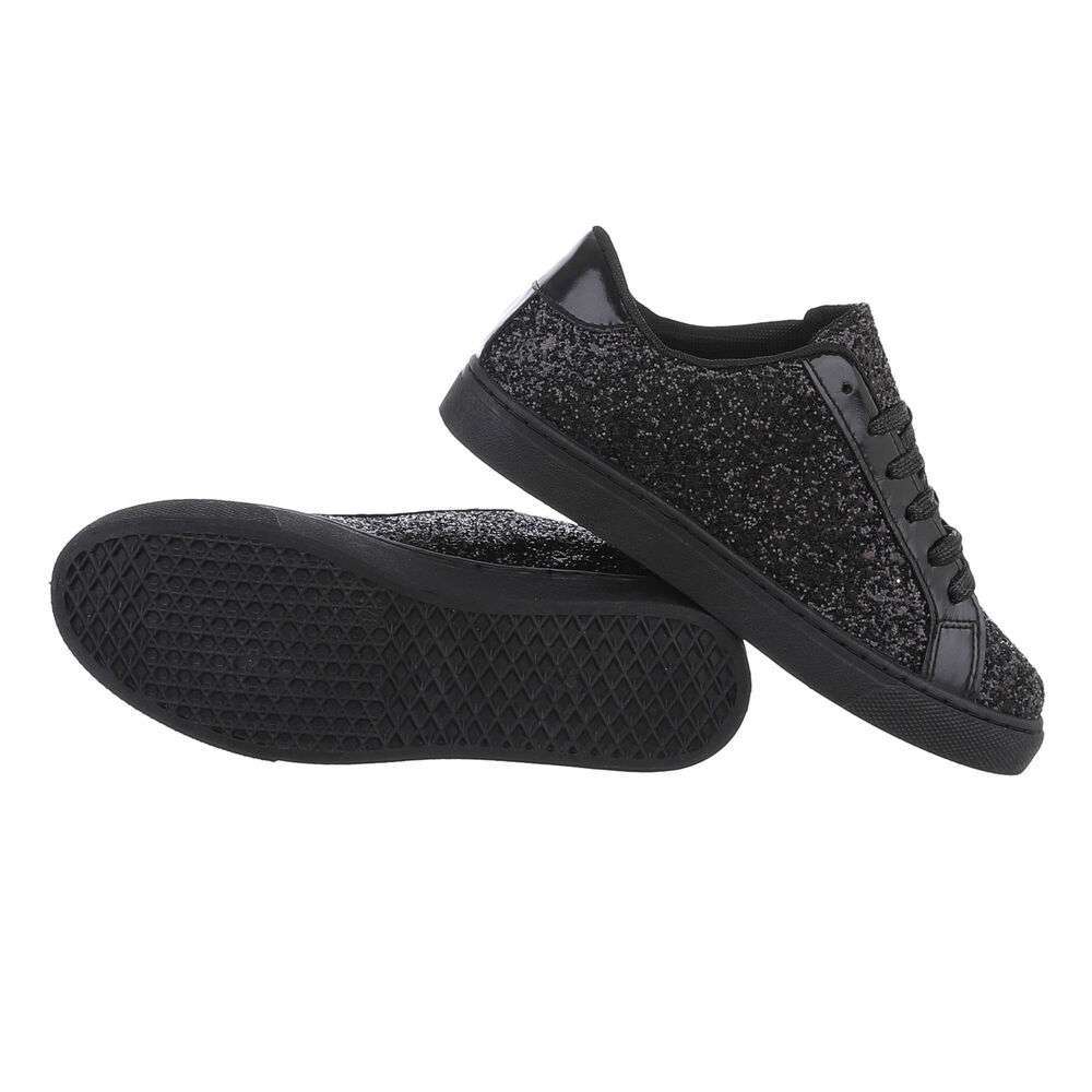 Sneakers cu sclipici - negru dama