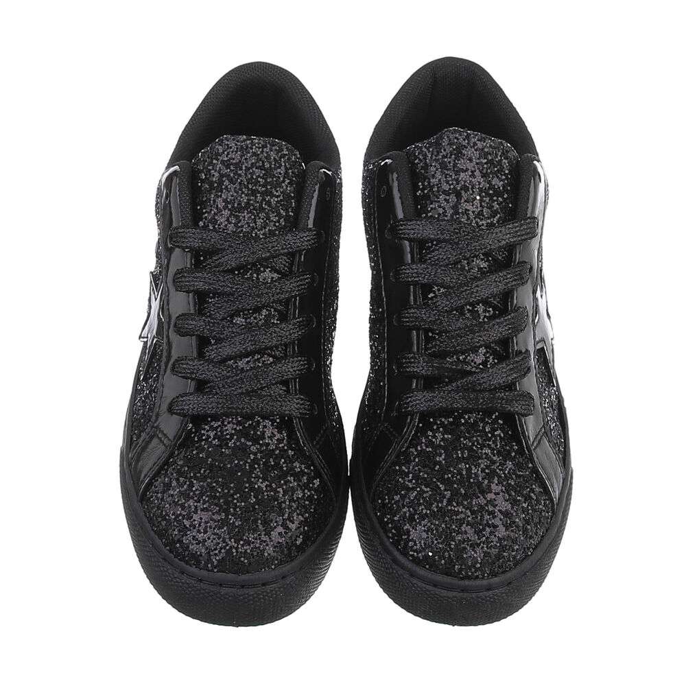 Sneakers cu sclipici - negru dama
