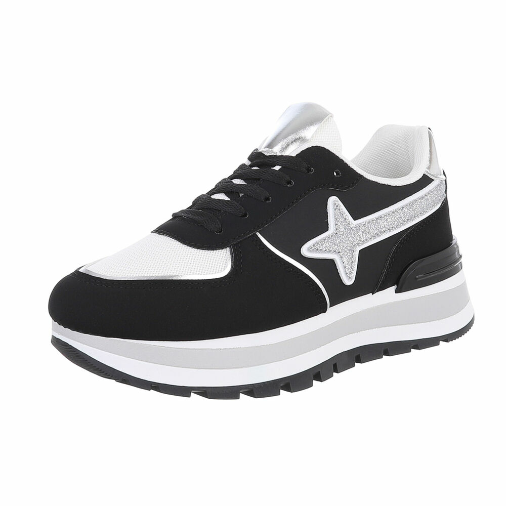 Sneakers cu platforma - negru dama