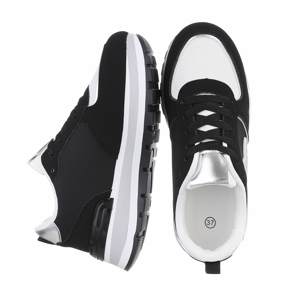 Sneakers cu platforma - negru dama