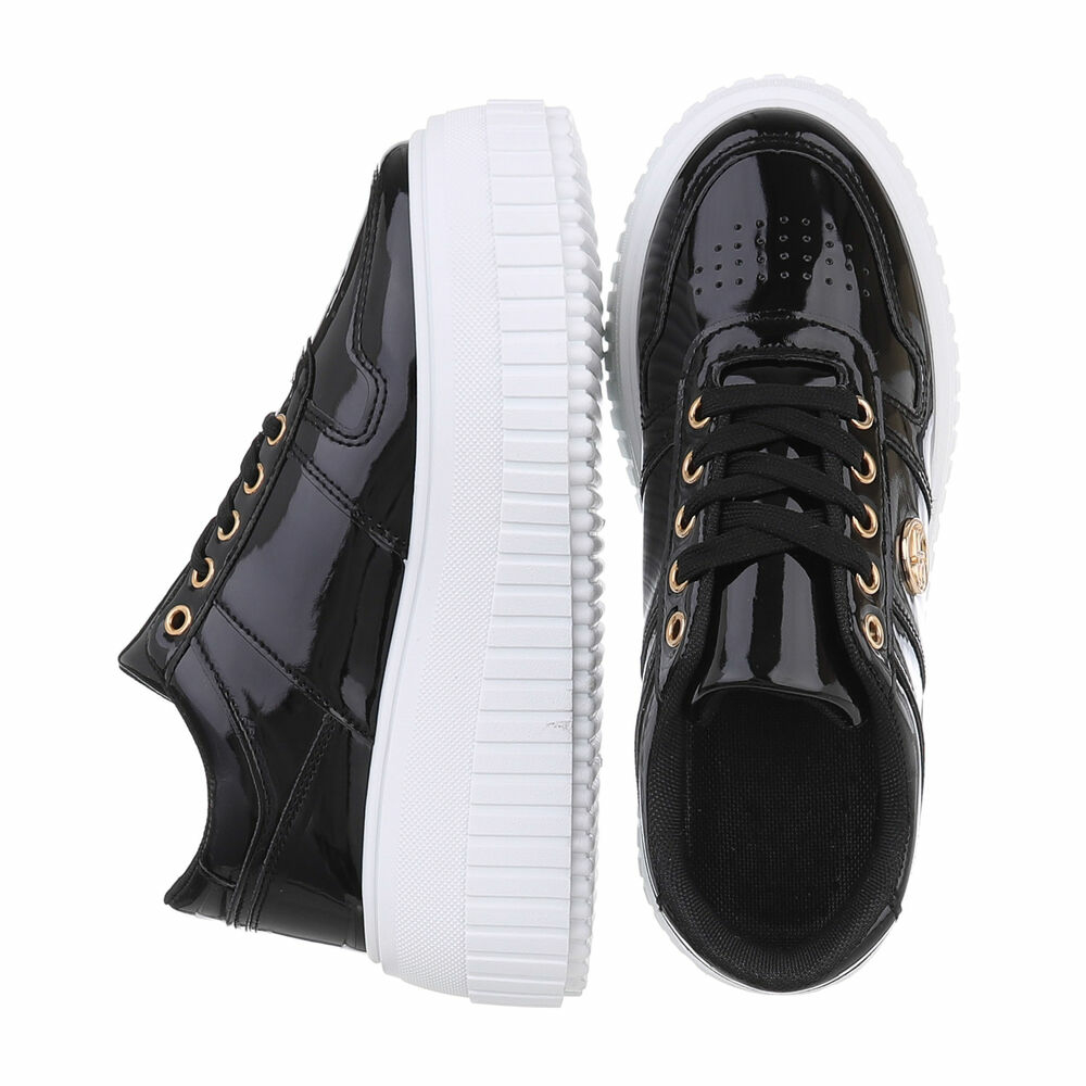 Sneakers cu talpa groasa - negru dama