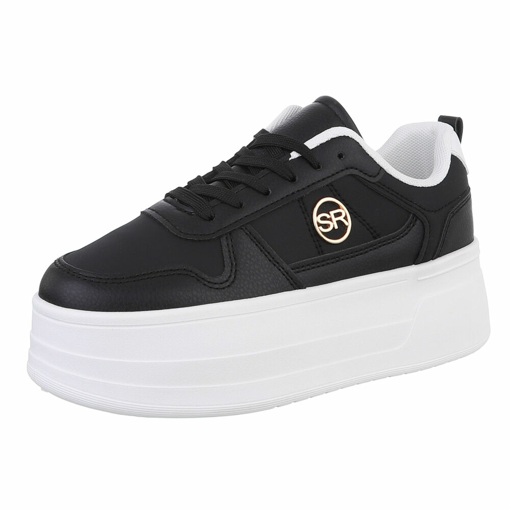 Sneakers cu platforma - negru dama