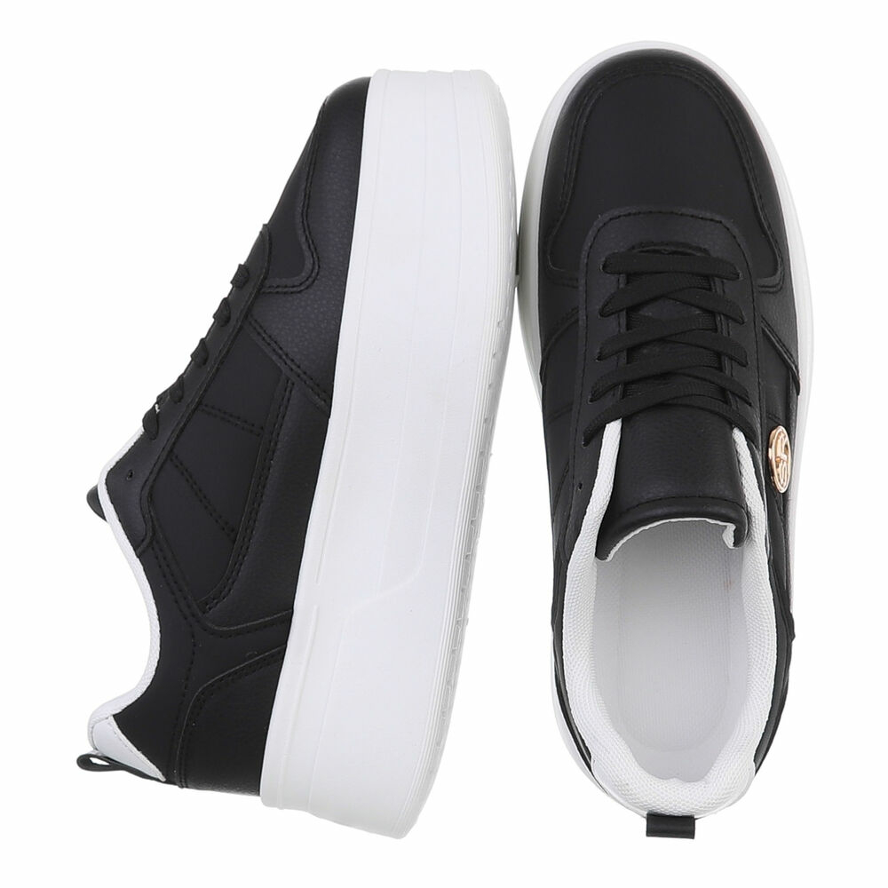 Sneakers cu platforma - negru dama