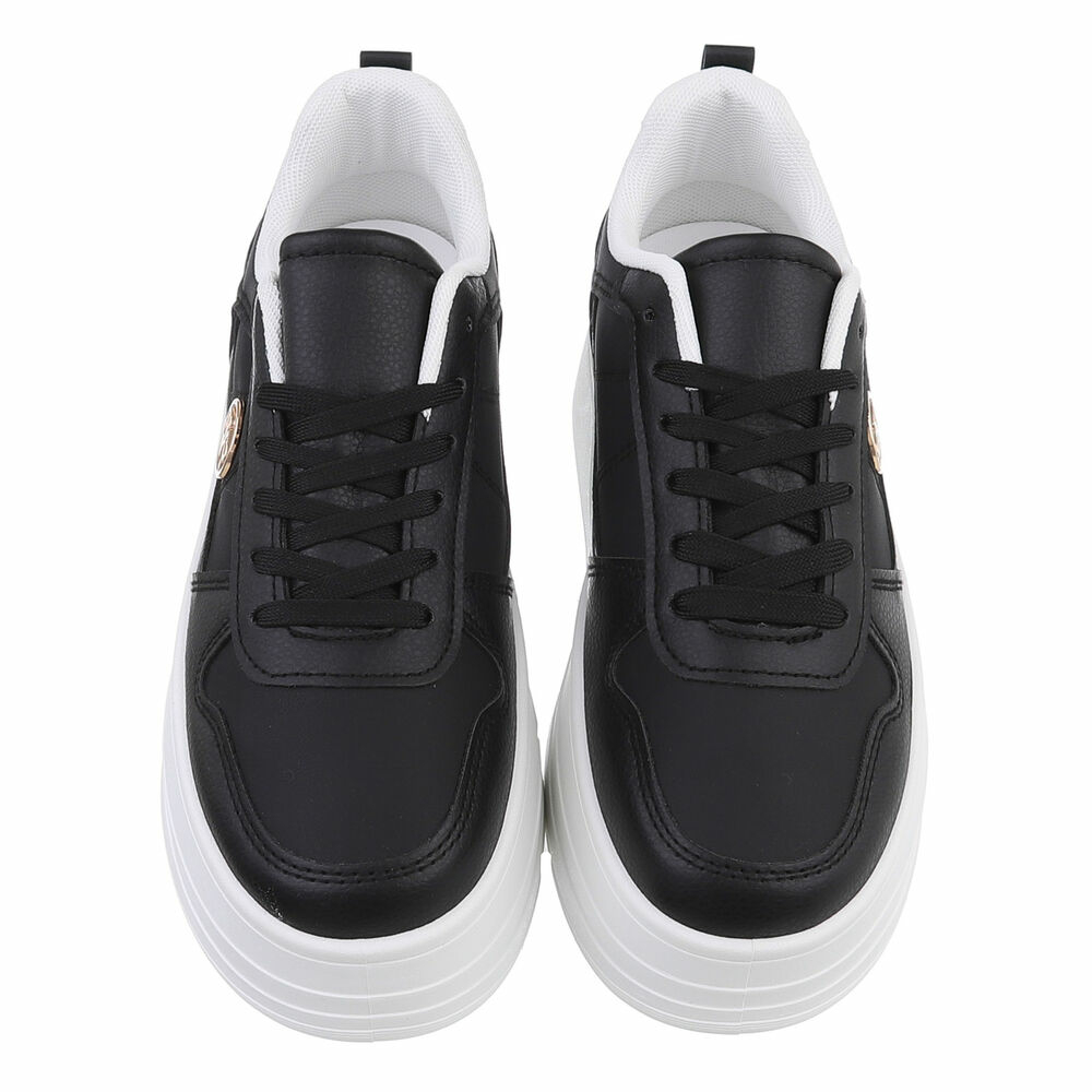 Sneakers cu platforma - negru dama