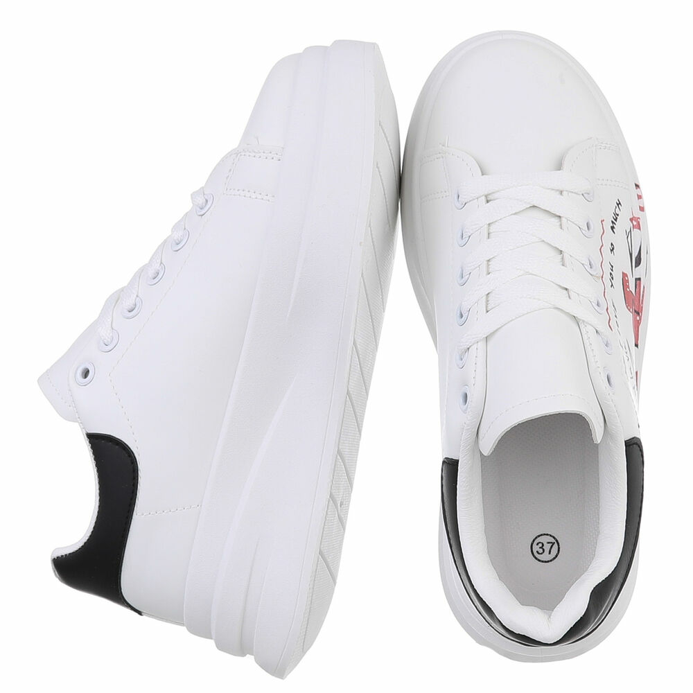 Sneakers fashion cu imprimeu - negru dama