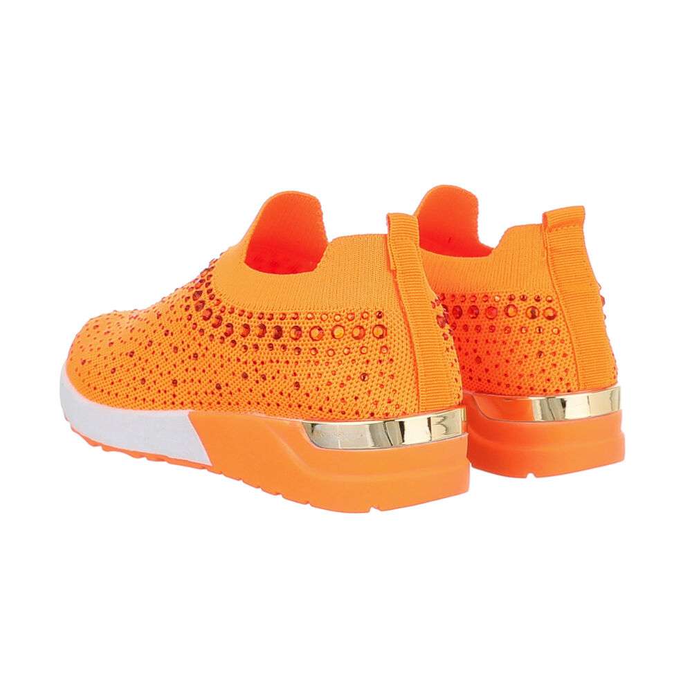 Sneakers cu strasuri - portocaliu dama