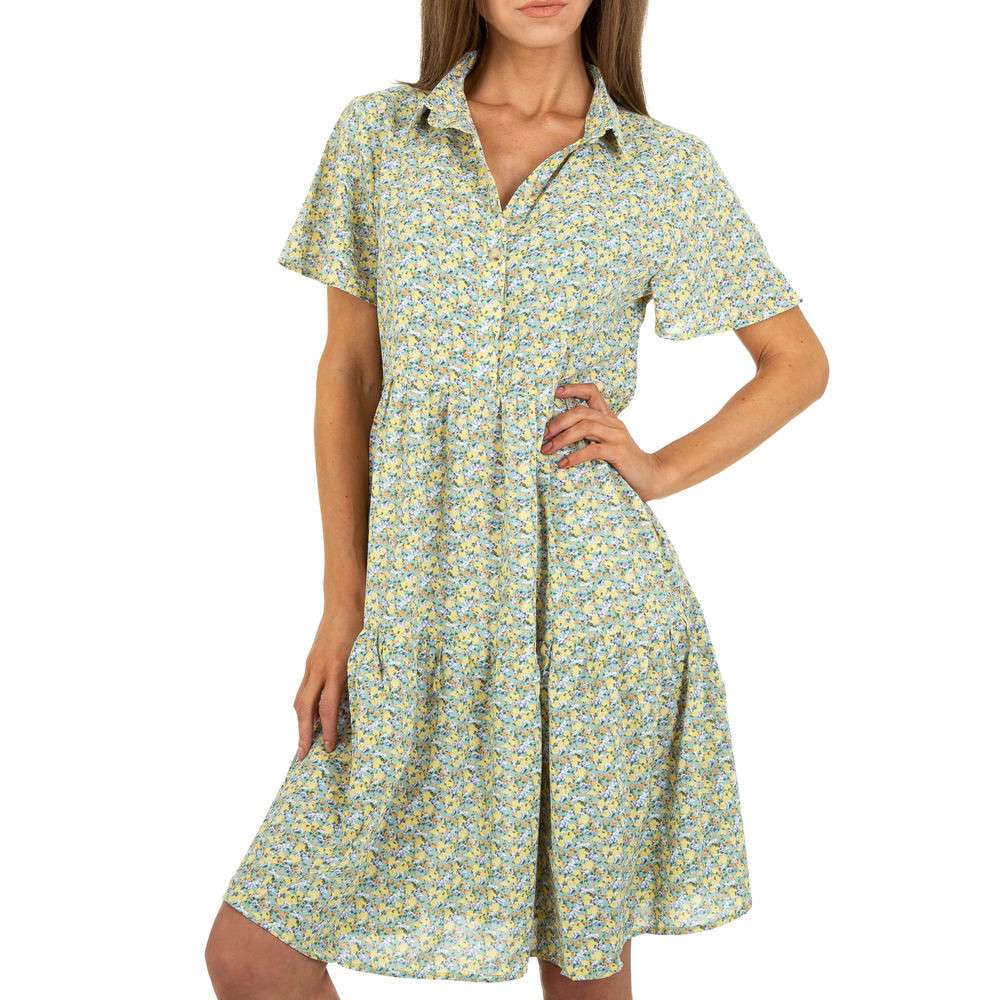 Rochie scurta de vara cu imprimeu - JCL verde dama