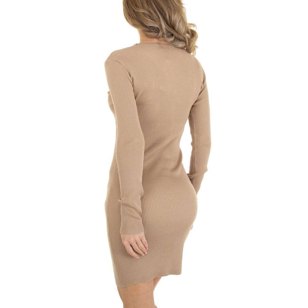 Rochie mulata scurta tricot - Emmash bej dama