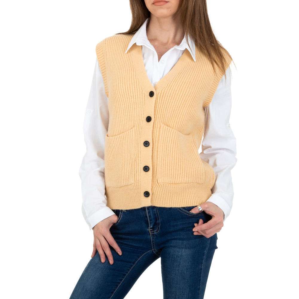 Vesta tricot eleganta - JCL marime universala galben dama