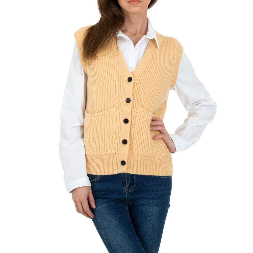 Vesta tricot eleganta - JCL marime universala galben dama