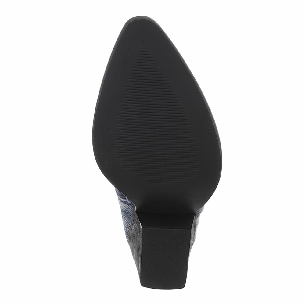 Cizme western cu toc gros - & Cizme Biker - albastru dama