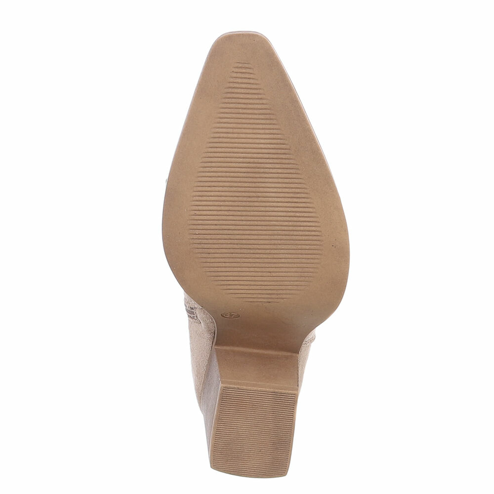 Ciocate cu toc gros - & Cizme Biker - khakisuede dama