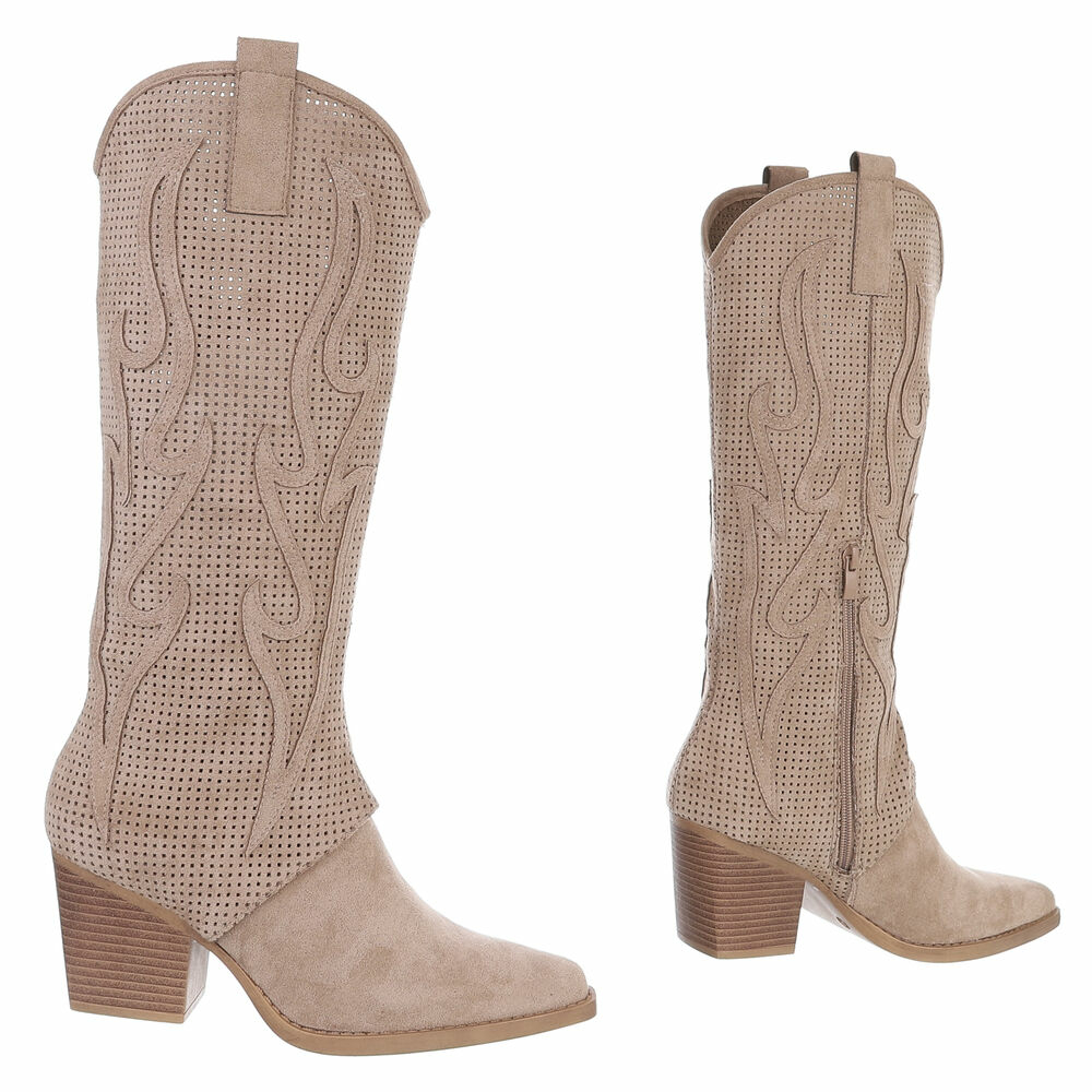 Western- & Cizme Biker - khakisuede dama