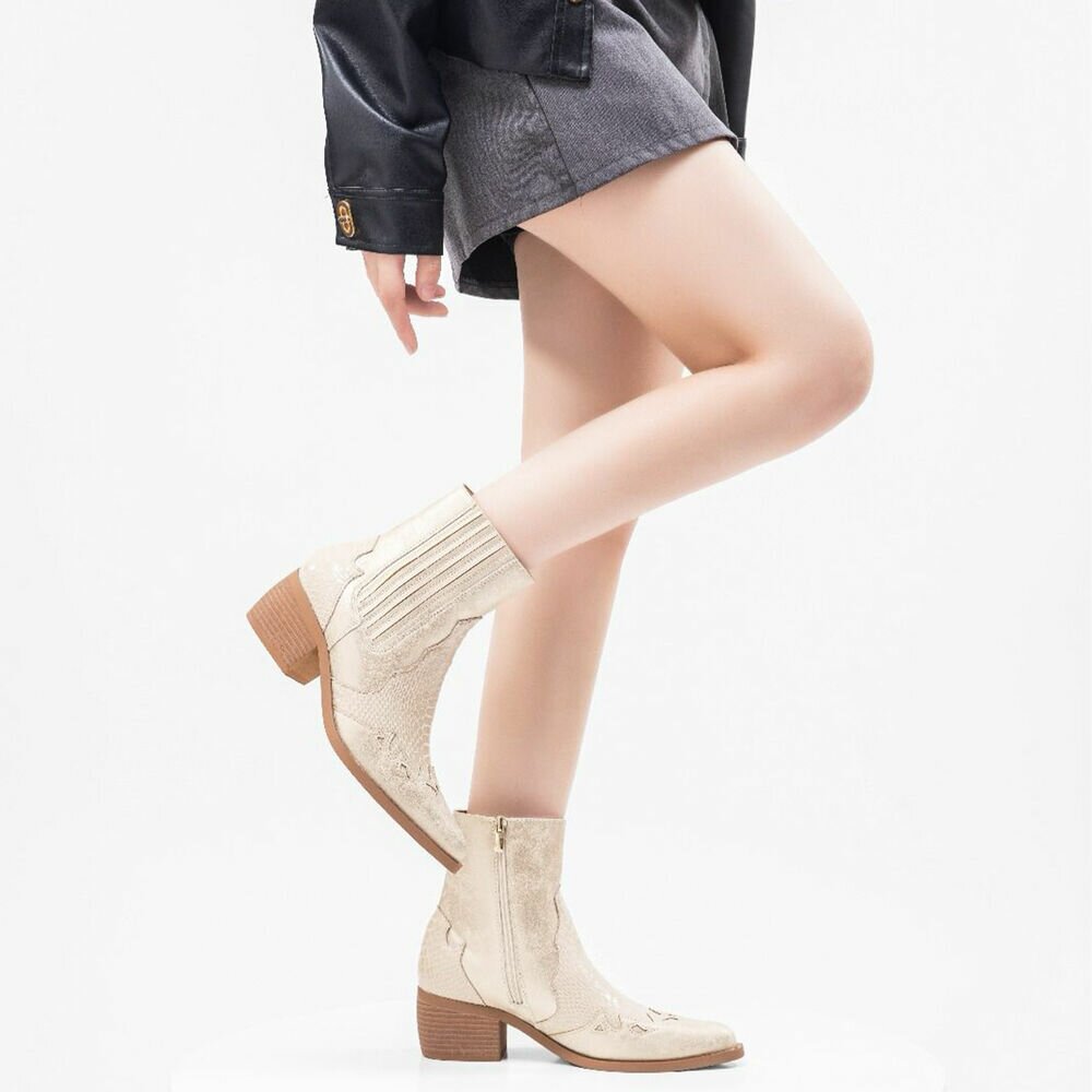 Ciocate toc gros western - khakisuede dama