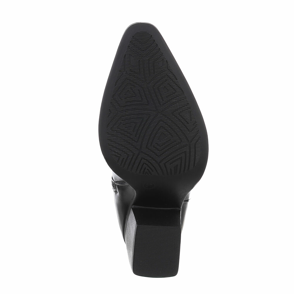 Ciocate tip western cu toc gros - & Cizme Biker - negru dama
