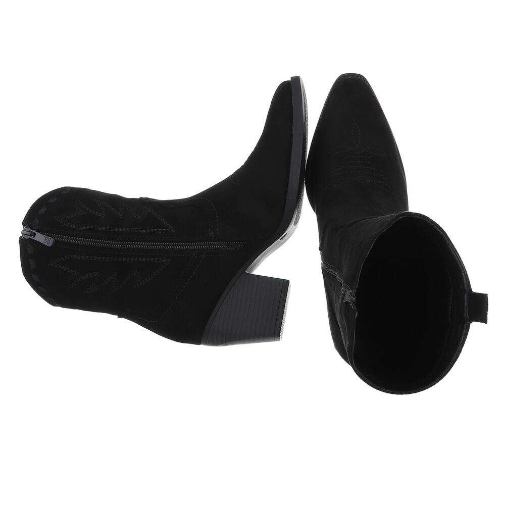 Cizme cowboy cu toc gros - & Cizme Biker - negru dama