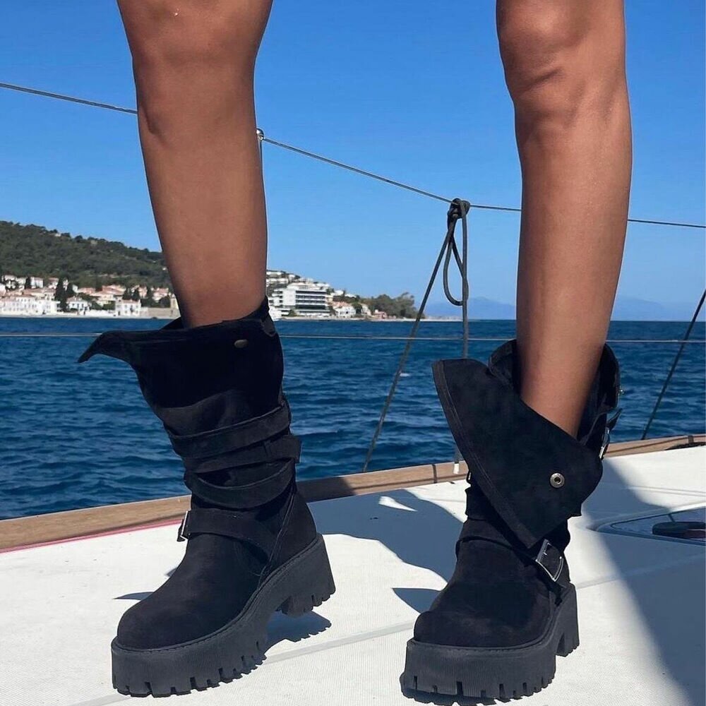 Western- & Cizme Biker - negru dama