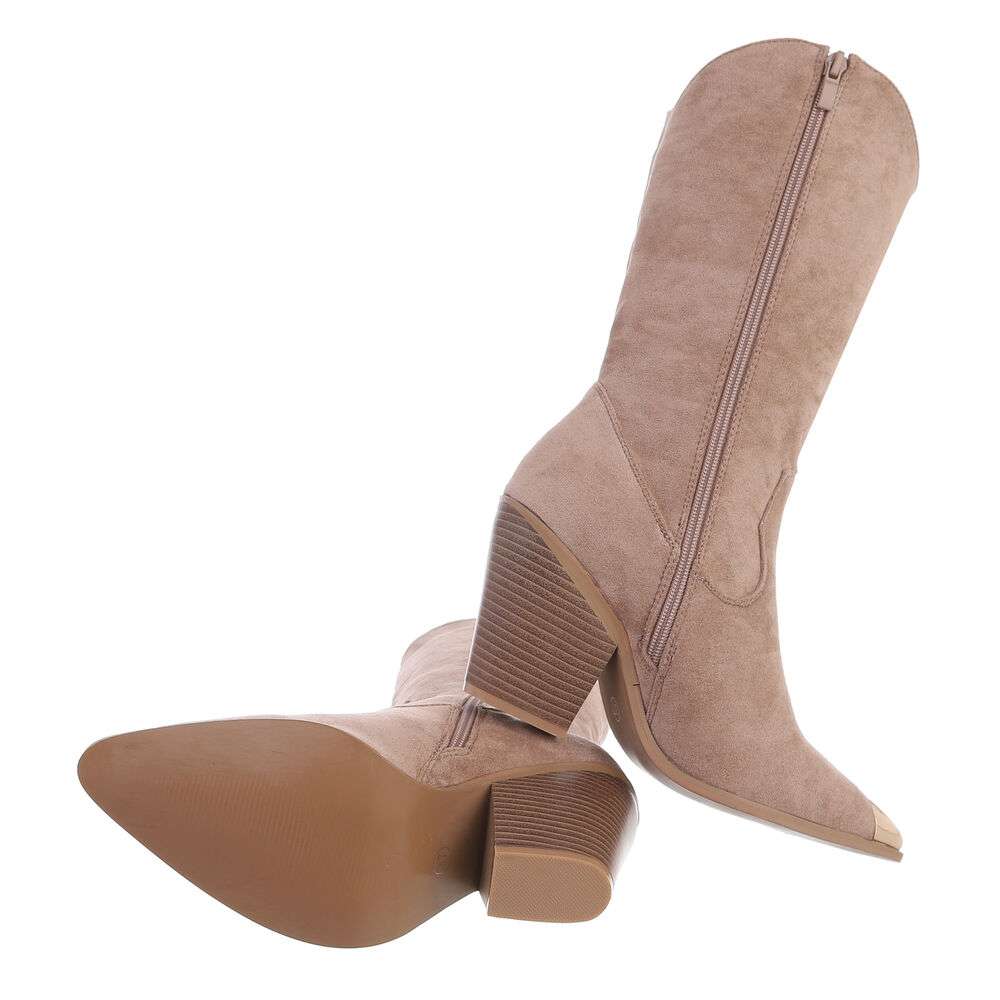 Ciocate cu toc gros - & Cizme Biker - nudesuede dama
