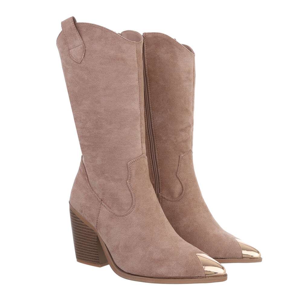 Ciocate cu toc gros - & Cizme Biker - nudesuede dama