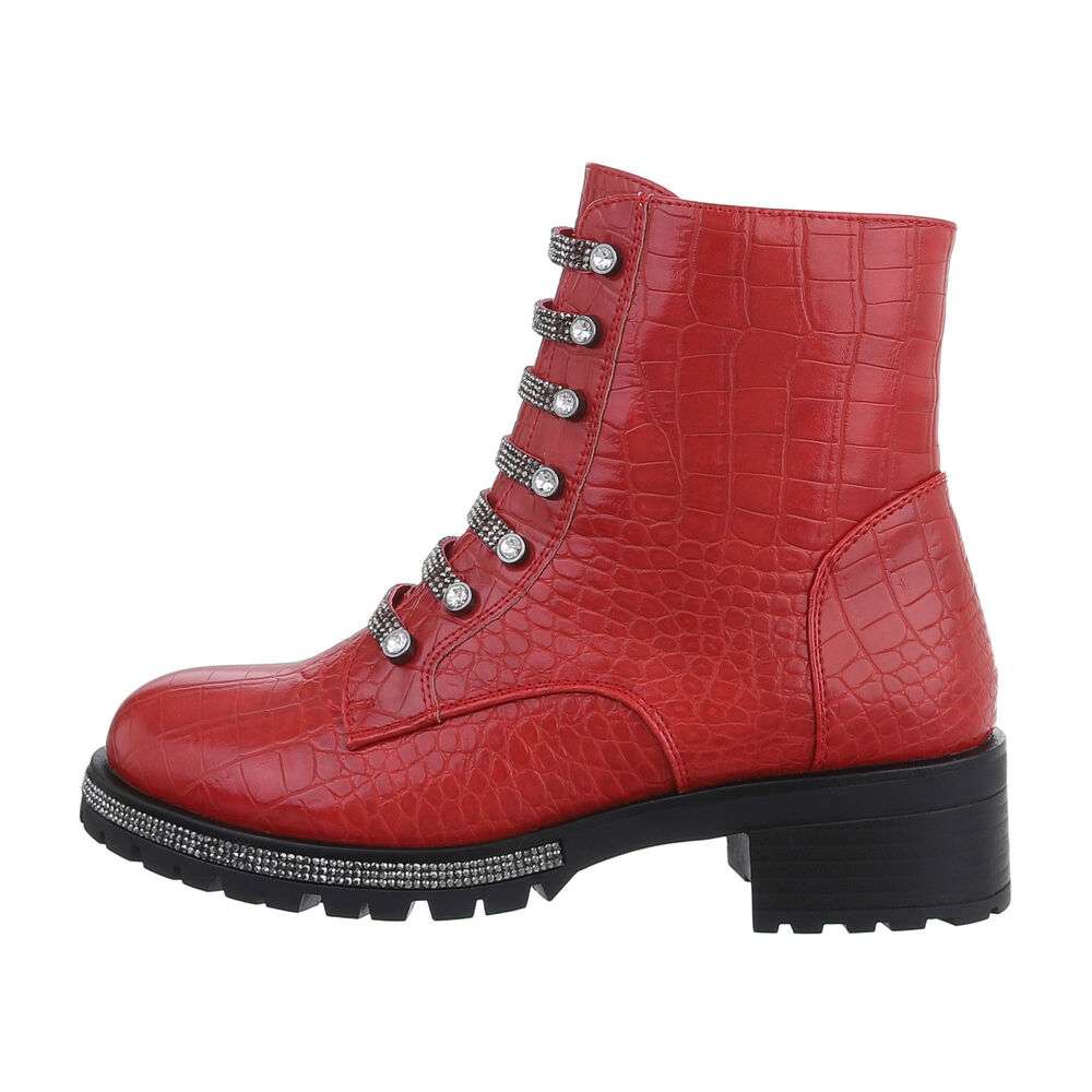 Cizme cu strasuri - & Cizme Biker - redcroc dama