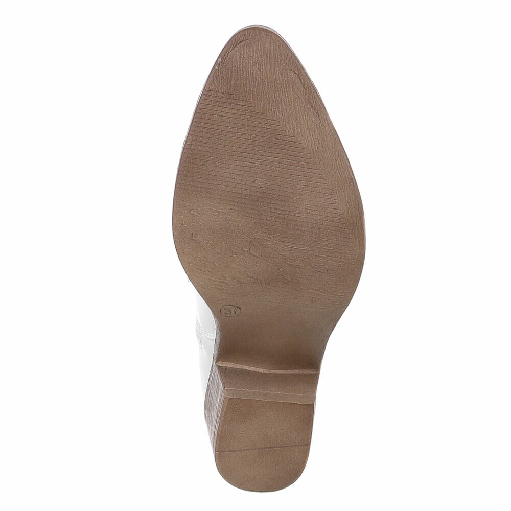 Botine western cu toc mic - & Cizme Biker - whitepu dama